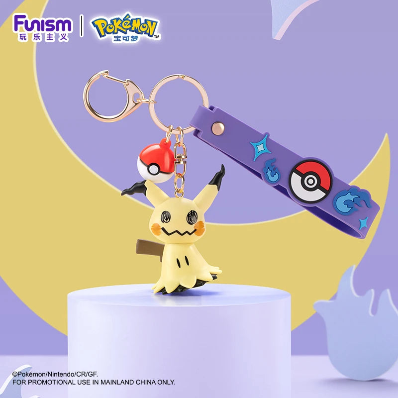 Pokemon Keychains Cubone Creative Anime Cartoon Key Chain Ornaments Dolls Snorlax Mimikyu Morpeko Kids Toys Bag Pendant Gifts