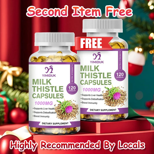 Premium Milk Thistle Extract Supplement, Support Liver Detox & Cleanse, Supports Gallbladder, Digestion & Skin Health, Vegan
