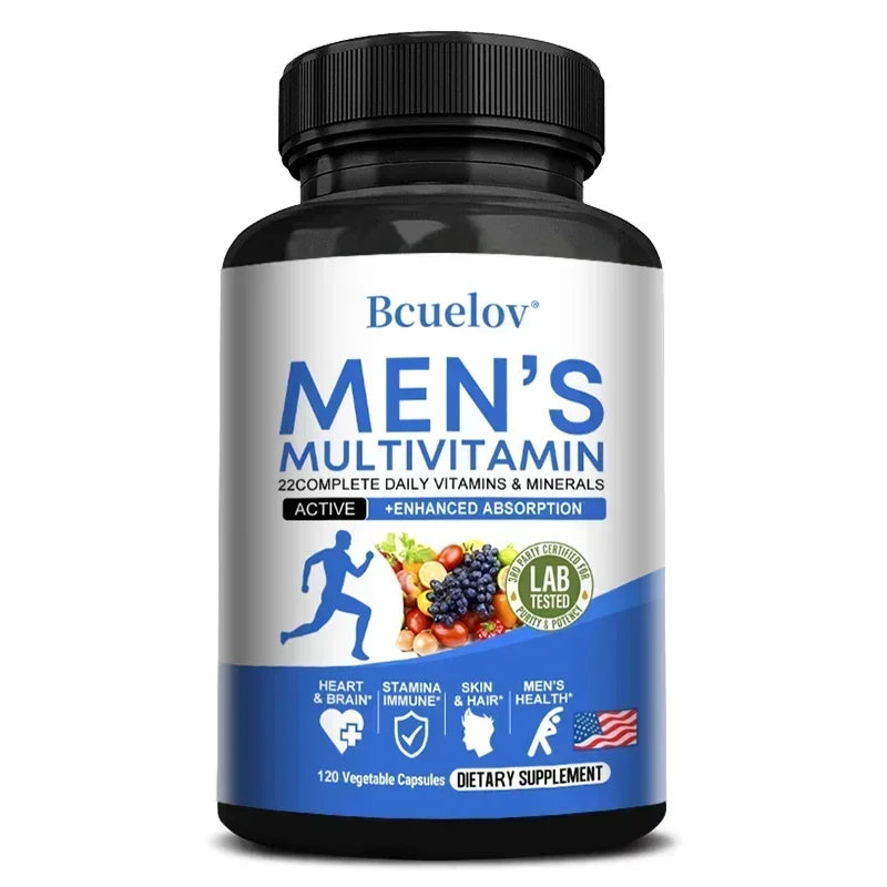Men's Daily Multivitamin – 22 Vitamins & Minerals, Vegan Dietary Supplement for Energy Immunity Digestion Skin & Overall Health