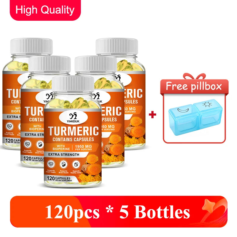 Extra Strength Turmeric Curcumin Supplement, for Reduces Inflammation, Digestive Health, Joint Mobility & Natural Pain Relief