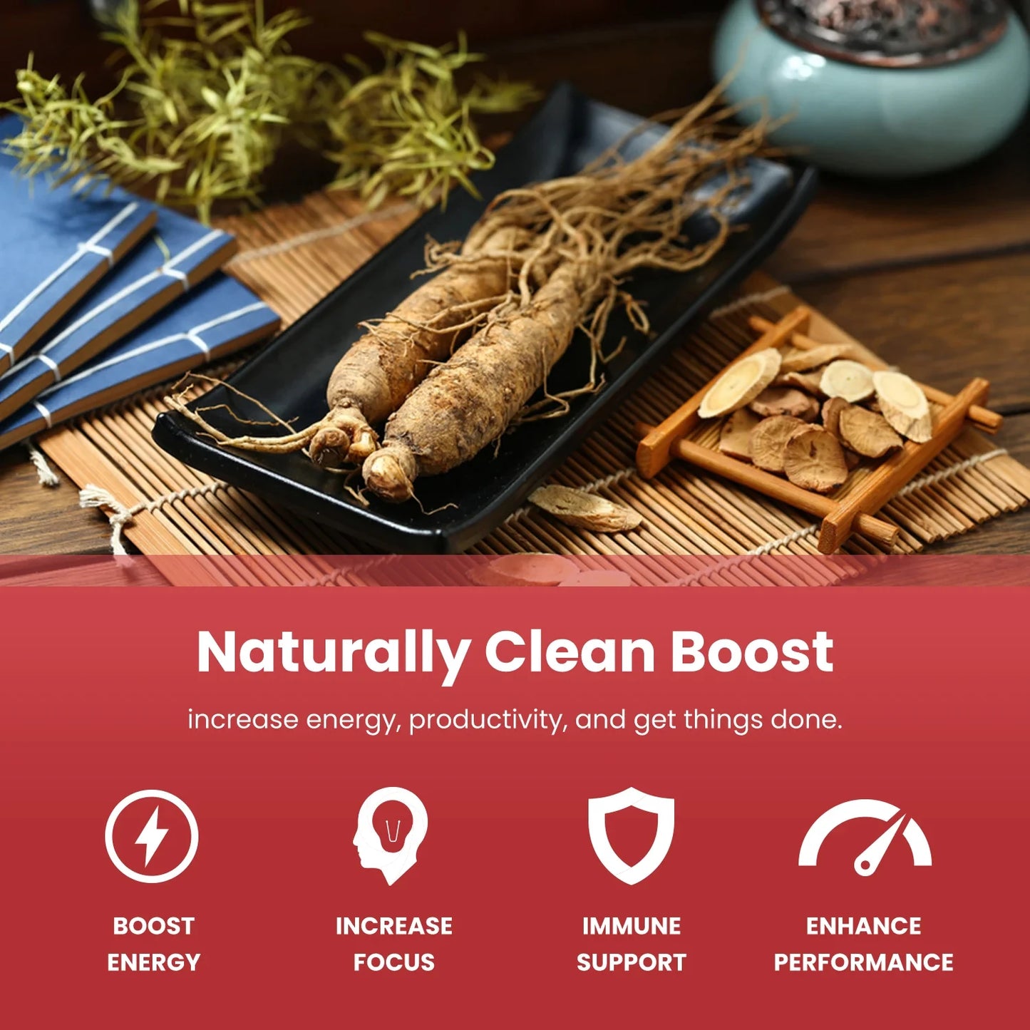 Korean Red Ginseng Capsules | Powerful Ginsenosides To Boost Energy, Focus, Stamina, Vitality, and Strengthen The Immune System