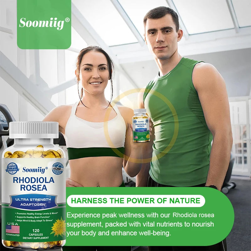 Rhodiola Rosea Capsules - High Strength Rhodiola Rosea Complex Supplement, Mood, Brain, Non-GMO, Gluten-Free
