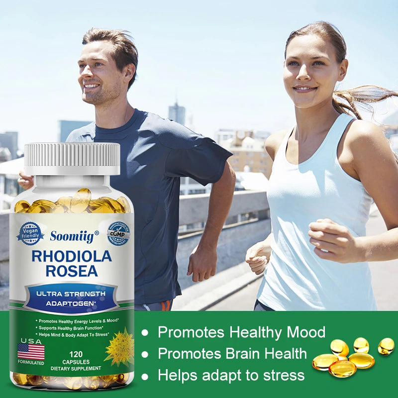 Rhodiola Rosea Capsules - High Strength Rhodiola Rosea Complex Supplement, Mood, Brain, Non-GMO, Gluten-Free