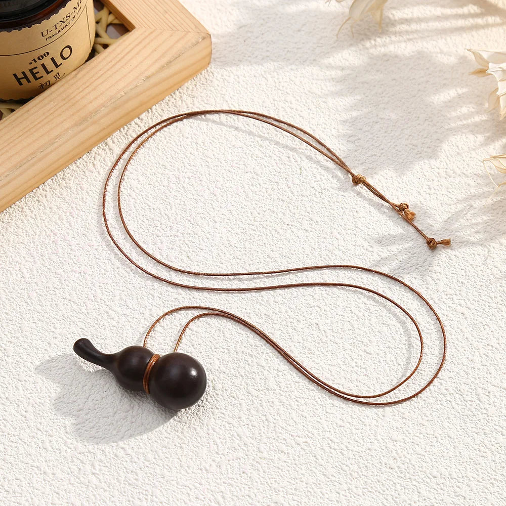 LATS Wooden Water Bottle Pendant Necklace for Women Fashion Sweater Chain Fashion Jewelry Gift Accessories Wholesale