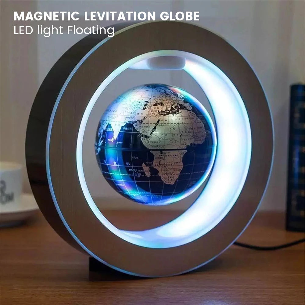 Levitating Globe World Floating Lamp Magnetic Levitation LED Lamp Rotating Globe Light Bedside Lights Novelty Christmas Boy Gift