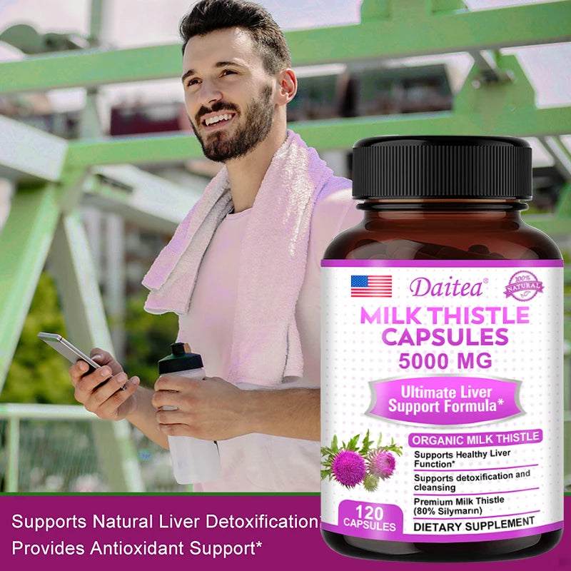 Natural Milk Thistle Supplement - with Dandelion Root, Detoxification, Liver Health, Liver Function Support, Antioxidant
