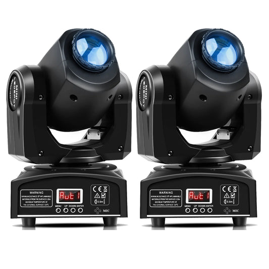 Yiflamefly 2Pcs 30W RGB LED Beam Moving Head Lights Black Stage Lights DMX DJ LightsFor Wedding Party Live Show Stage Lighting