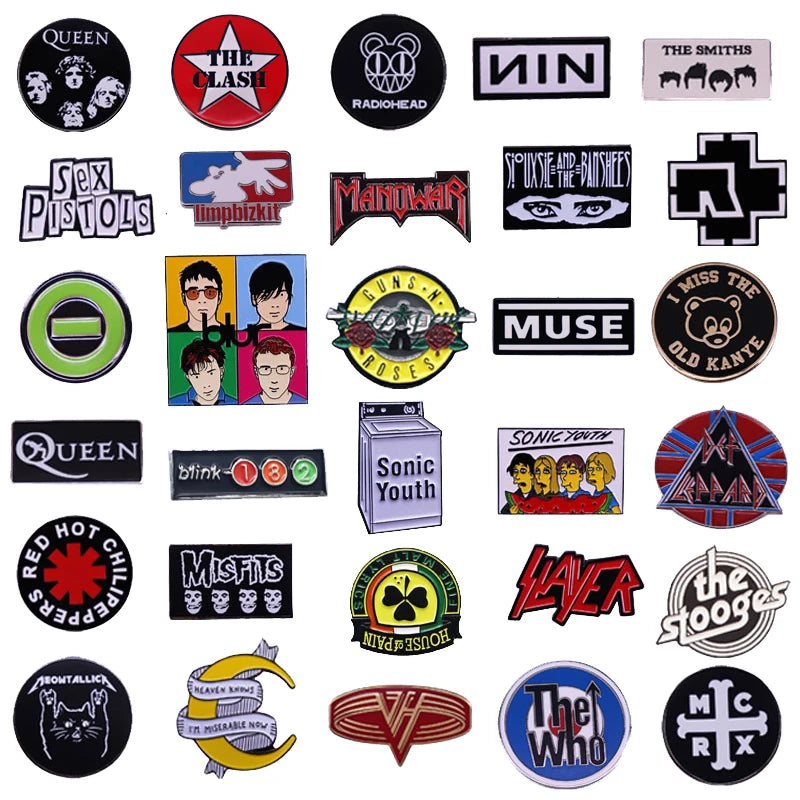 Worldwide Classic Popular Band Logo Badge Rap Rock Music Hard Enamel Pin Hoodie Backpack Decorative Accessories Choir Fan Gift