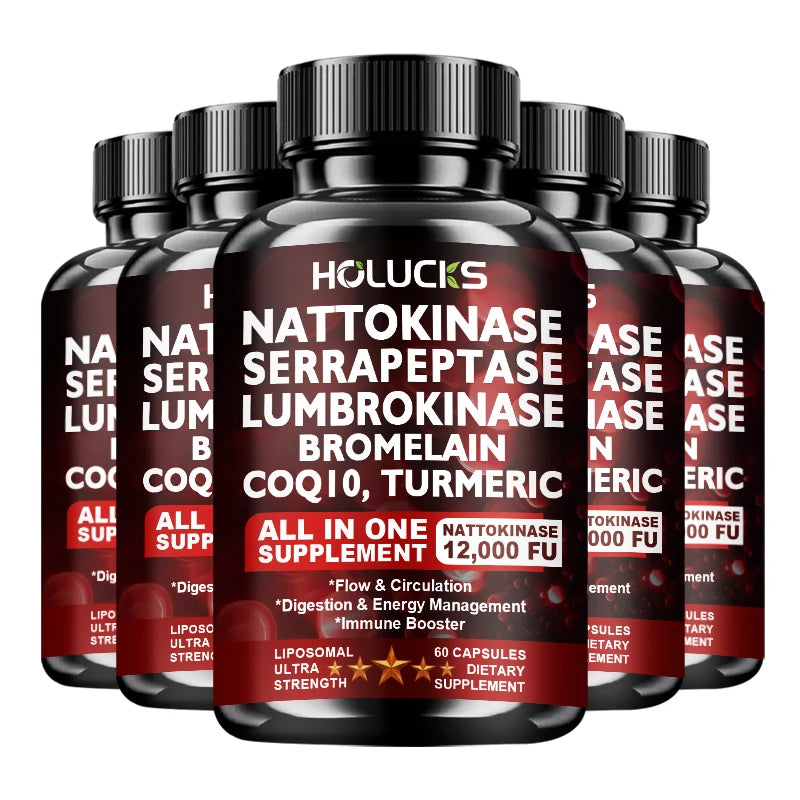 HOLUCKS Turmeric Bromelain Supplement, with Curcumin & Rutin, Improve Blood Flow, Digestion & Full-Body Comfort
