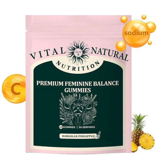 Gomitas Equilibrio Femenino para la Salud de la Mujer - Apoyo Inmunitario, Veganas, Sin Gluten - Piña Hawaiana - 60 Gomitas