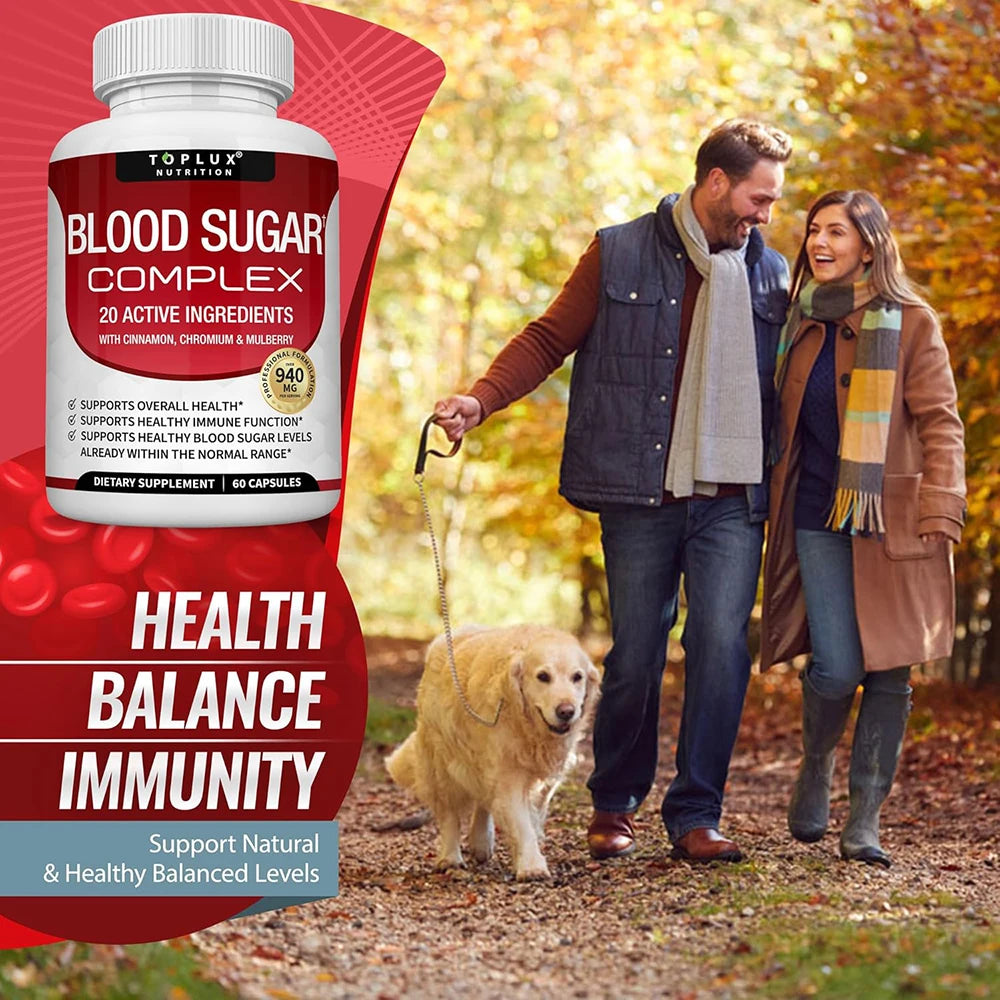 Premium Blood Sugar Complex Supplement Supports Healthy Blood Sugar Levels Already Within Normal Range 60 Blood Sugar Capsules