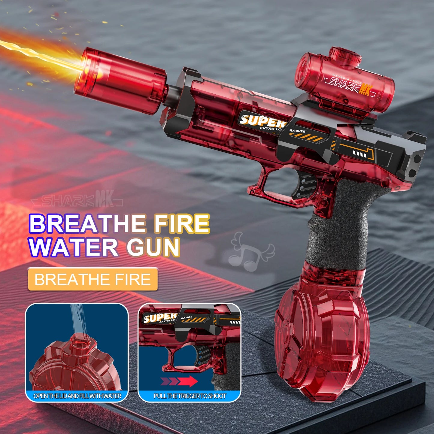 Led Electric Water Gun – Large Capacity Automatic Spray Blaster