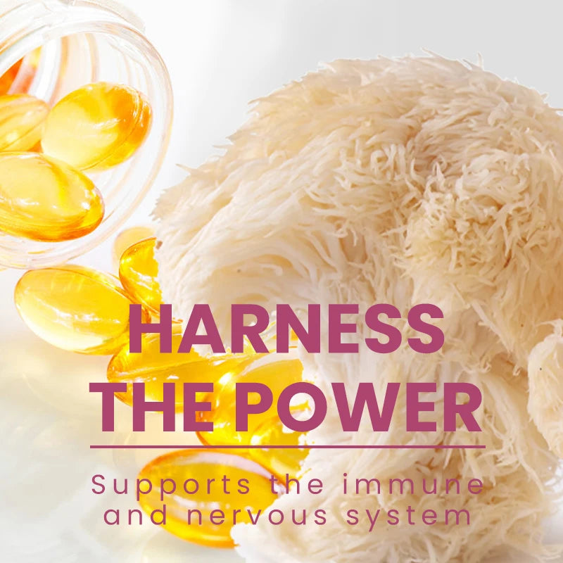 Premium Lion's Mane Capsules, Promotes Mental Clarity, Focus and Memory, Mushroom Supplement, Original Flavor Non-GMO