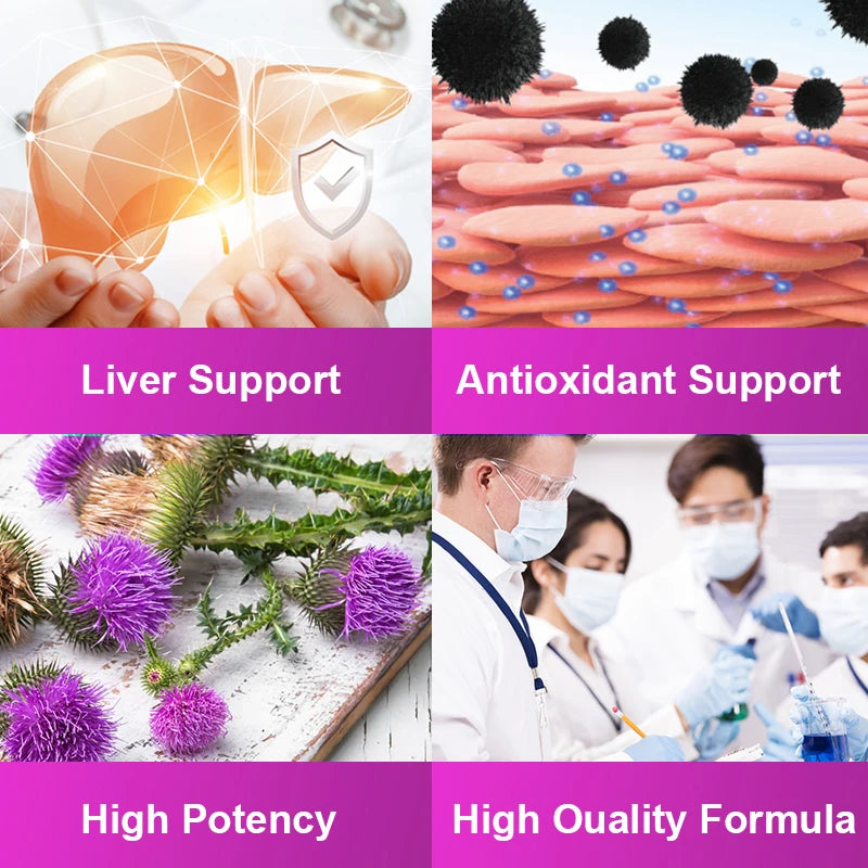 Natural Milk Thistle Supplement - with Dandelion Root, Detoxification, Liver Health, Liver Function Support, Antioxidant