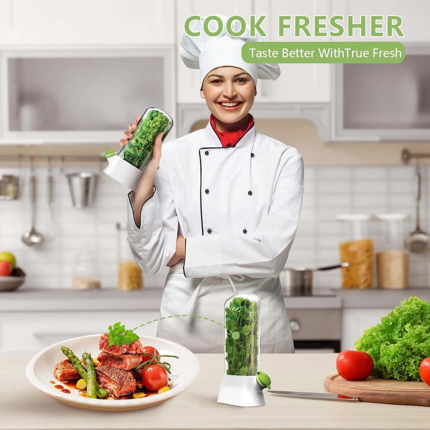 Herb Keeper for Refrigerator Keep Herbs Fresh Longer Premium Herb Saver Versatile Container for Cilantro Parsley Basil Mint
