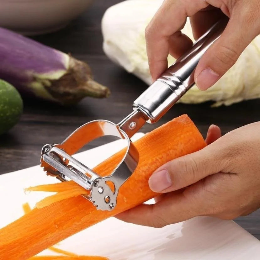 Professional Stainless Steel Julienne Peeler - Multi-Function Vegetable Grater