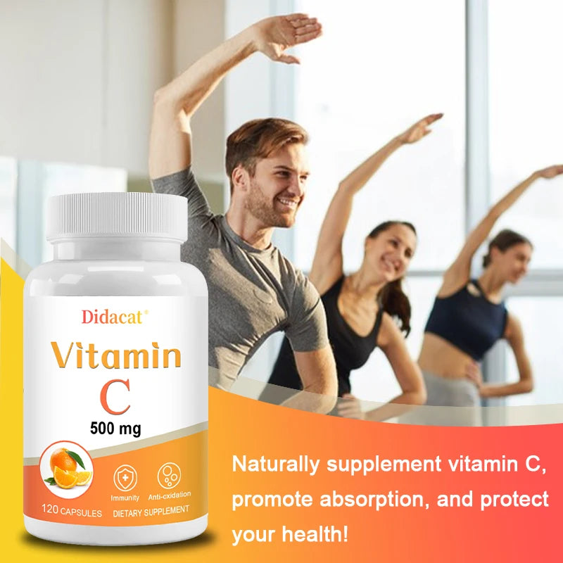 Vitamin C 500 Mg, Antioxidant & Immune Support, Overall Health, Supports Healthy Skin & Joints, Non-GMO, Vegan, Gluten Free