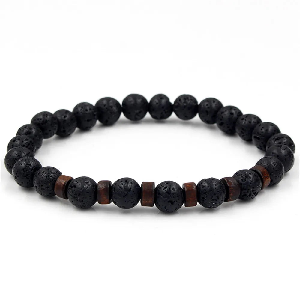 Volcanic Lava Stone Buddha Bracelet - Natural Healing Energy Jewelry