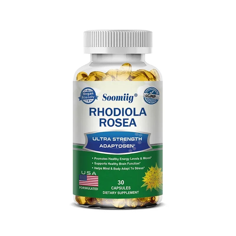 Rhodiola Rosea Capsules - High Strength Rhodiola Rosea Complex Supplement, Mood, Brain, Non-GMO, Gluten-Free