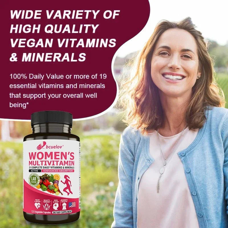Women's Multivitamin - Overall Health and Immune Support, Bone, Heart, Muscle, Skin Health, Vitamins A, D, C, E, K, B1, B2, B12