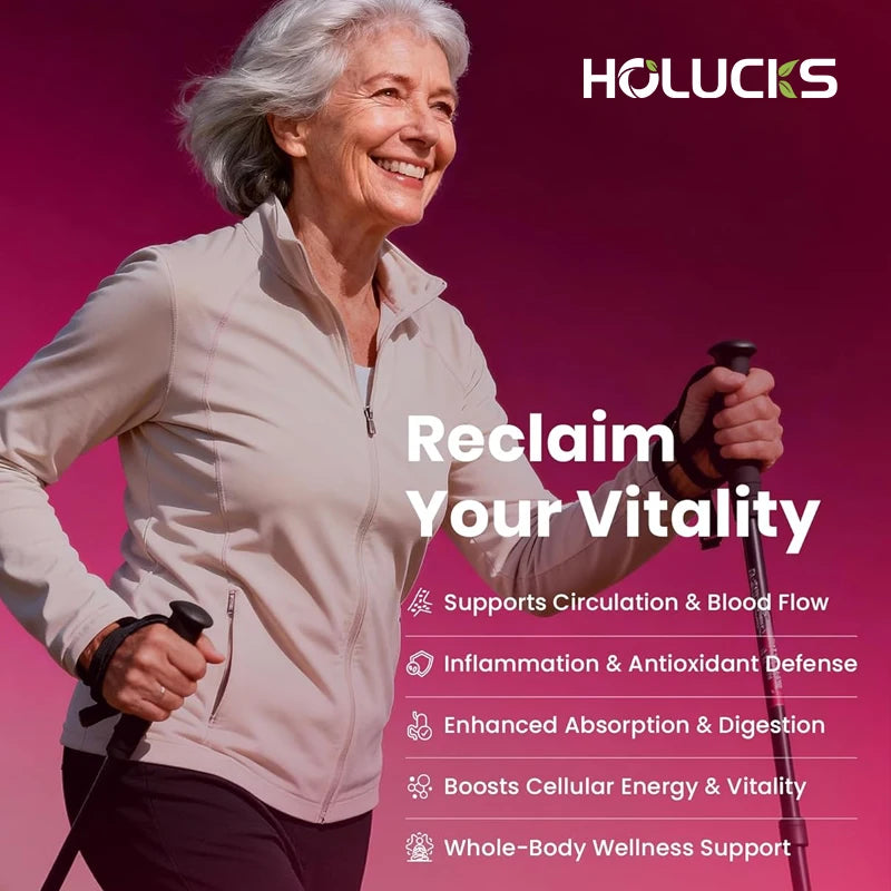 HOLUCKS Turmeric Bromelain Supplement, with Curcumin & Rutin, Improve Blood Flow, Digestion & Full-Body Comfort