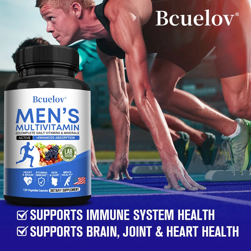 Men's Daily Multivitamin – 22 Vitamins & Minerals, Vegan Dietary Supplement for Energy Immunity Digestion Skin & Overall Health