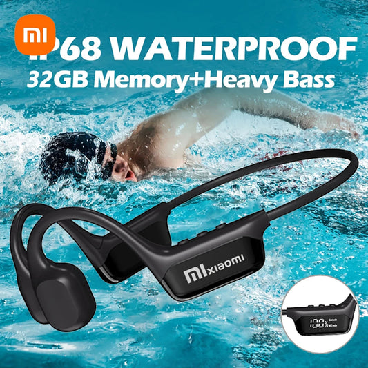 XIAOMI MIJIA Swimming Bone Conduction Earphones Bluetooth Wireless Hifi Headphone IPX8 Waterproof 32GB MP3 Player Mic Headset