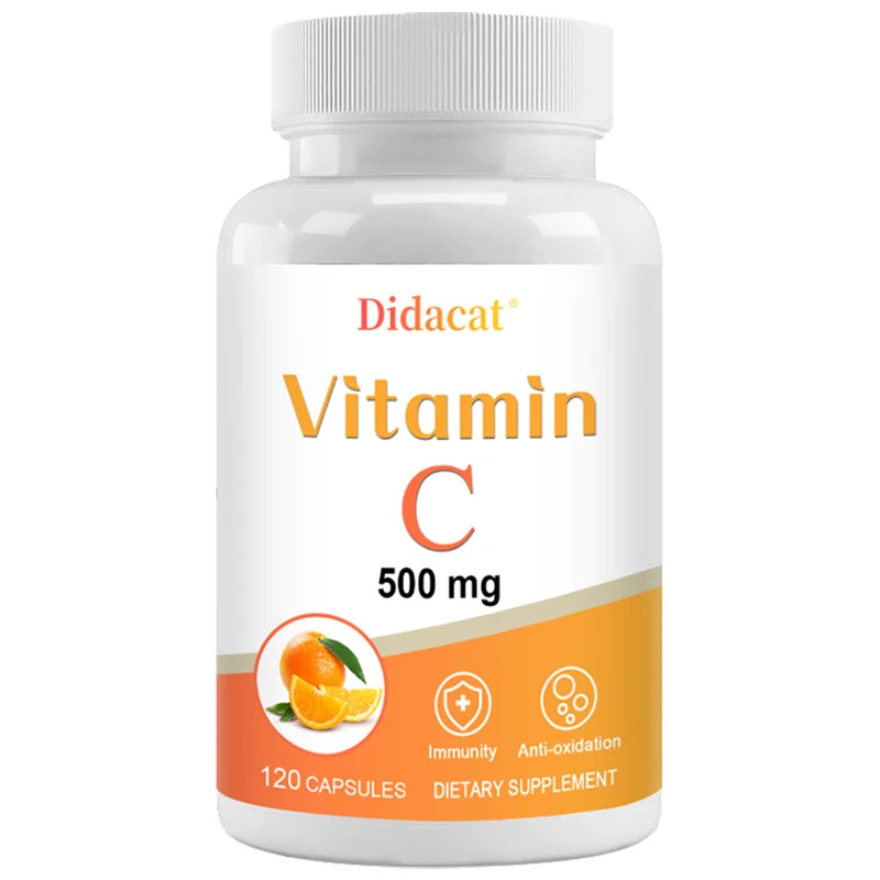 Vitamin C 500 Mg, Antioxidant & Immune Support, Overall Health, Supports Healthy Skin & Joints, Non-GMO, Vegan, Gluten Free