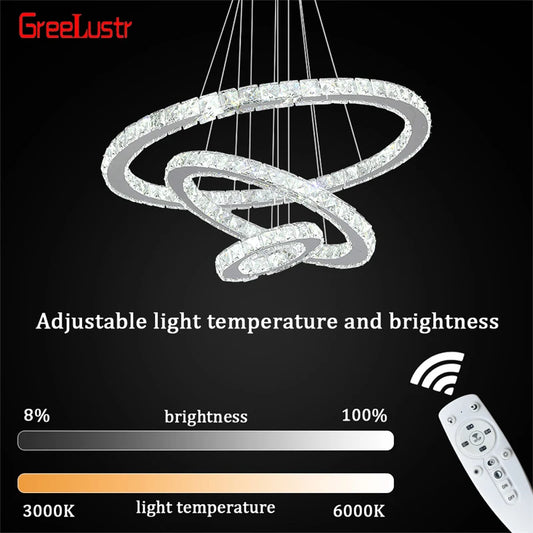 Modern Crystal Led Chandelier Lamp Luxury Decor Living Room Ceiling Lights Hanging Lighting Fixture Plafon Lustre Luminaire