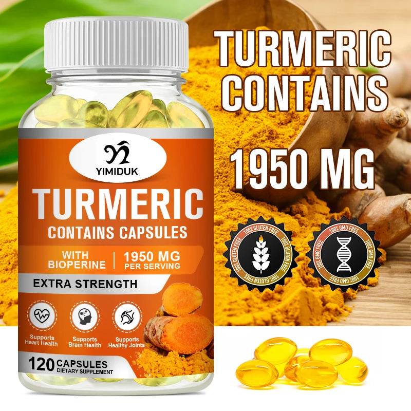 Extra Strength Turmeric Curcumin Supplement, for Reduces Inflammation, Digestive Health, Joint Mobility & Natural Pain Relief