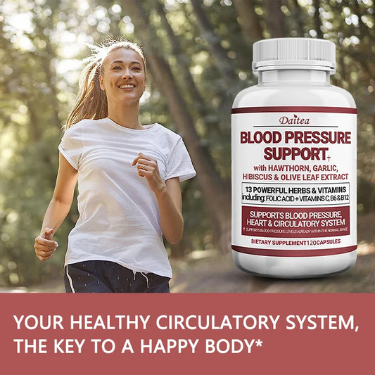 Blood Pressure Support Supplement - Supports Fat Metabolism, Blood Circulation, Healthy Brain, Heart, Blood Vessels