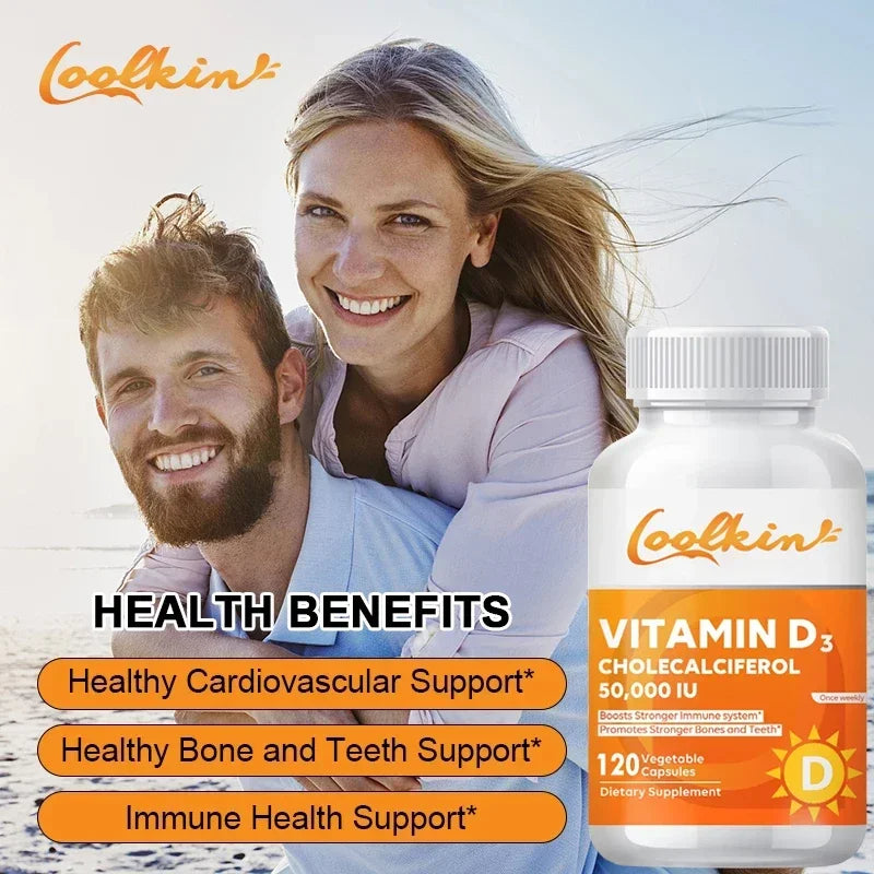 Vitamin D3 5000IU, Rich in Vitamin D for Healthy Antioxidants Supporting Immune System Function - 120 Capsules, Non-GMO