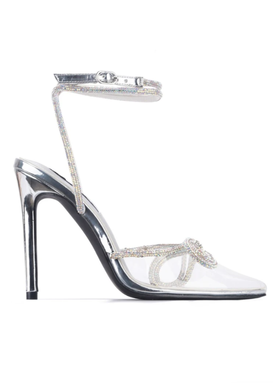 MORE SPARKLE BOW CLEAR HEELS