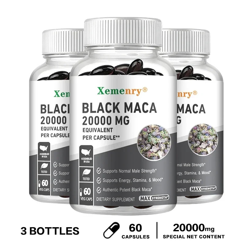 Black Maca Root - Increases Energy, Endurance and Muscle Mass, Improves Mood and Performance