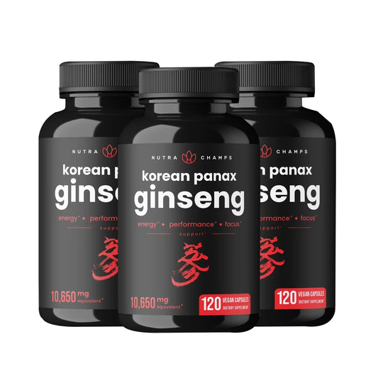 Cápsulas de Ginseng Rojo Coreano | Potentes Ginsenósidos para Aumentar la Energía, Concentración, Resistencia, Vitalidad y Fortalecer el Sistema Inmunológico
