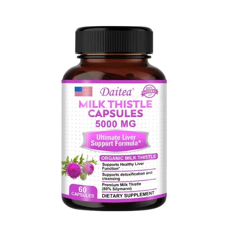 Natural Milk Thistle Supplement - with Dandelion Root, Detoxification, Liver Health, Liver Function Support, Antioxidant