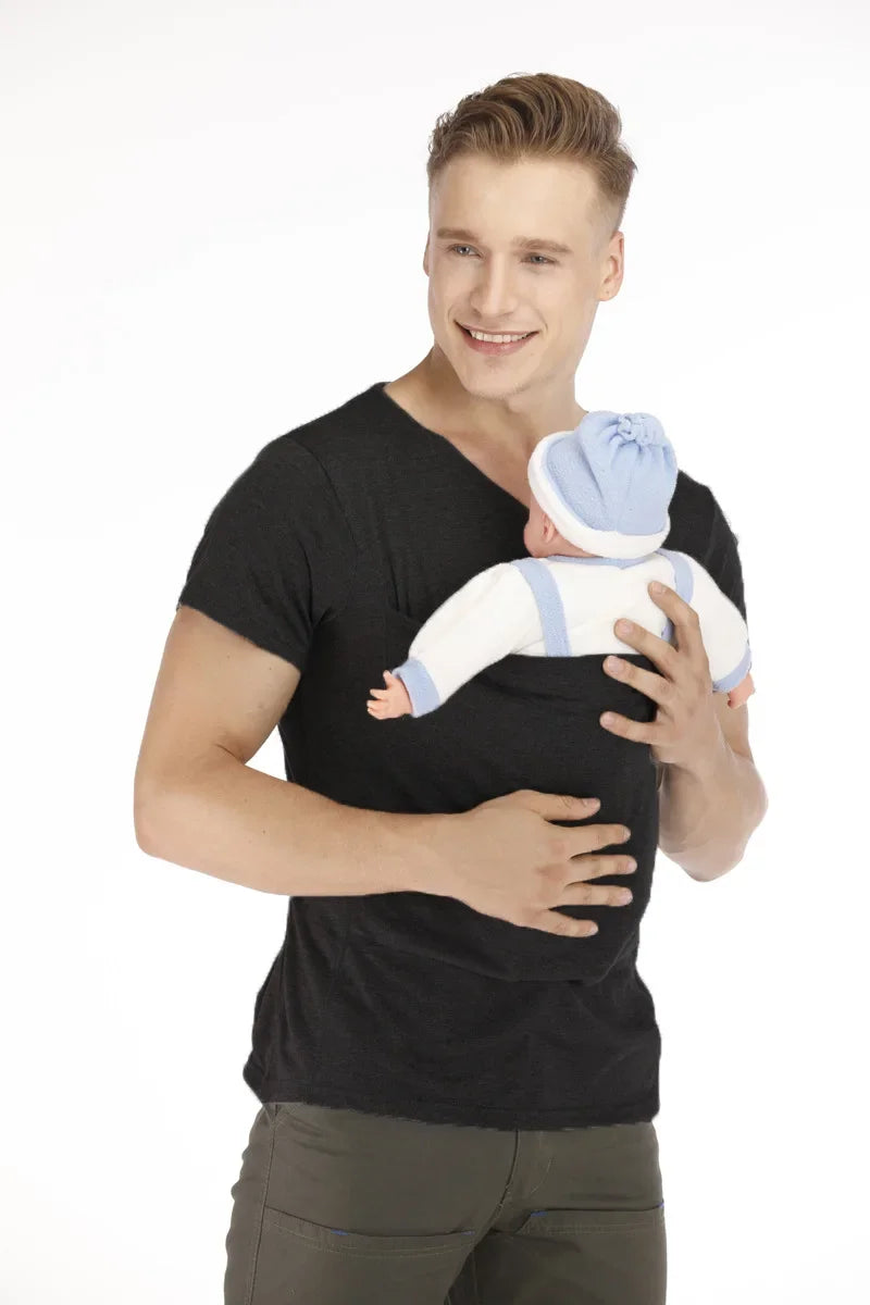 Men's Baby Carrier Safety Kangaroo Pocket Shirt