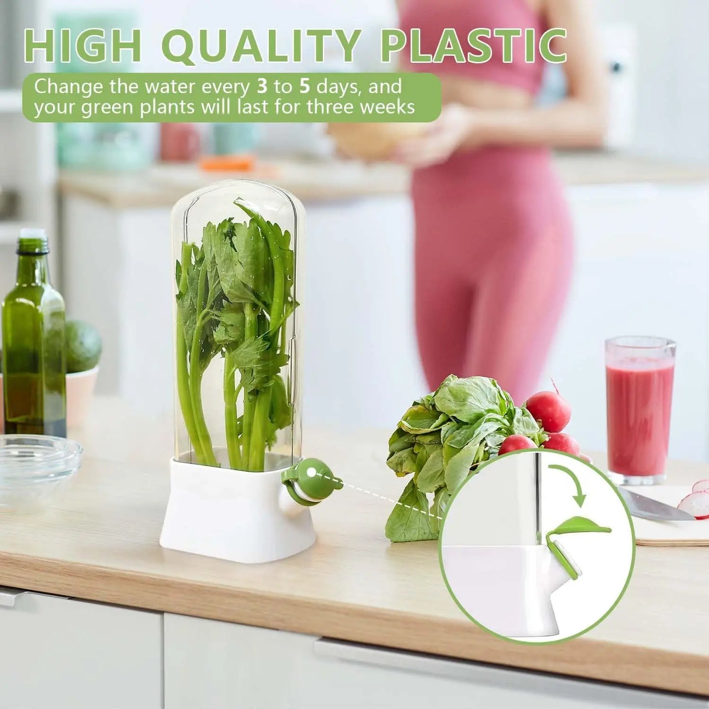 Herb Keeper for Refrigerator Keep Herbs Fresh Longer Premium Herb Saver Versatile Container for Cilantro Parsley Basil Mint
