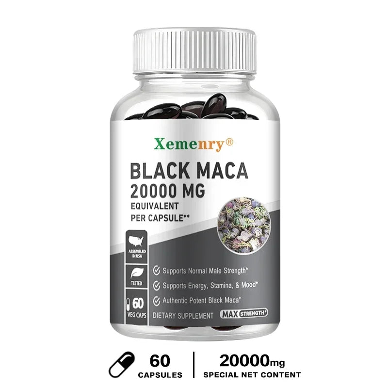 Black Maca Root - Increases Energy, Endurance and Muscle Mass, Improves Mood and Performance