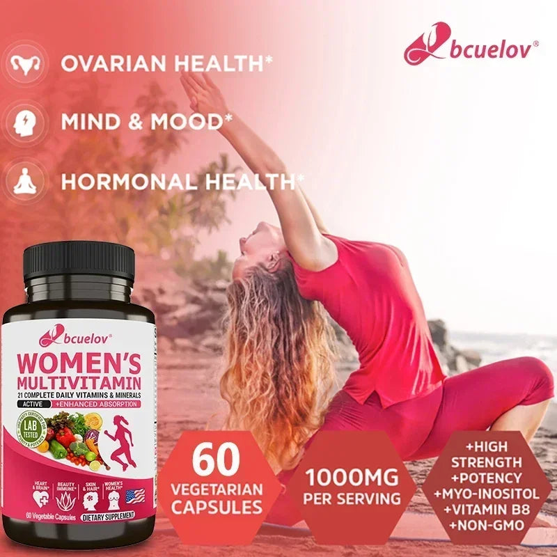 Women's Multivitamin - Overall Health and Immune Support, Bone, Heart, Muscle, Skin Health, Vitamins A, D, C, E, K, B1, B2, B12