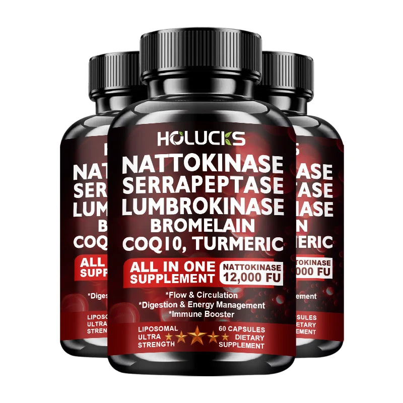 HOLUCKS Turmeric Bromelain Supplement, with Curcumin & Rutin, Improve Blood Flow, Digestion & Full-Body Comfort