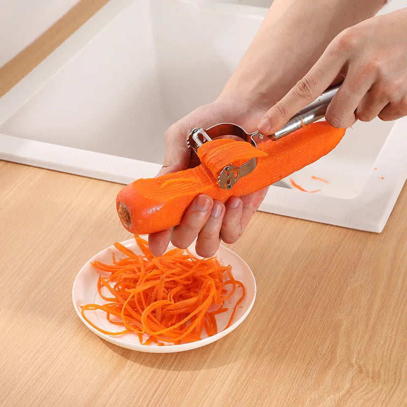 Professional Stainless Steel Julienne Peeler - Multi-Function Vegetable Grater