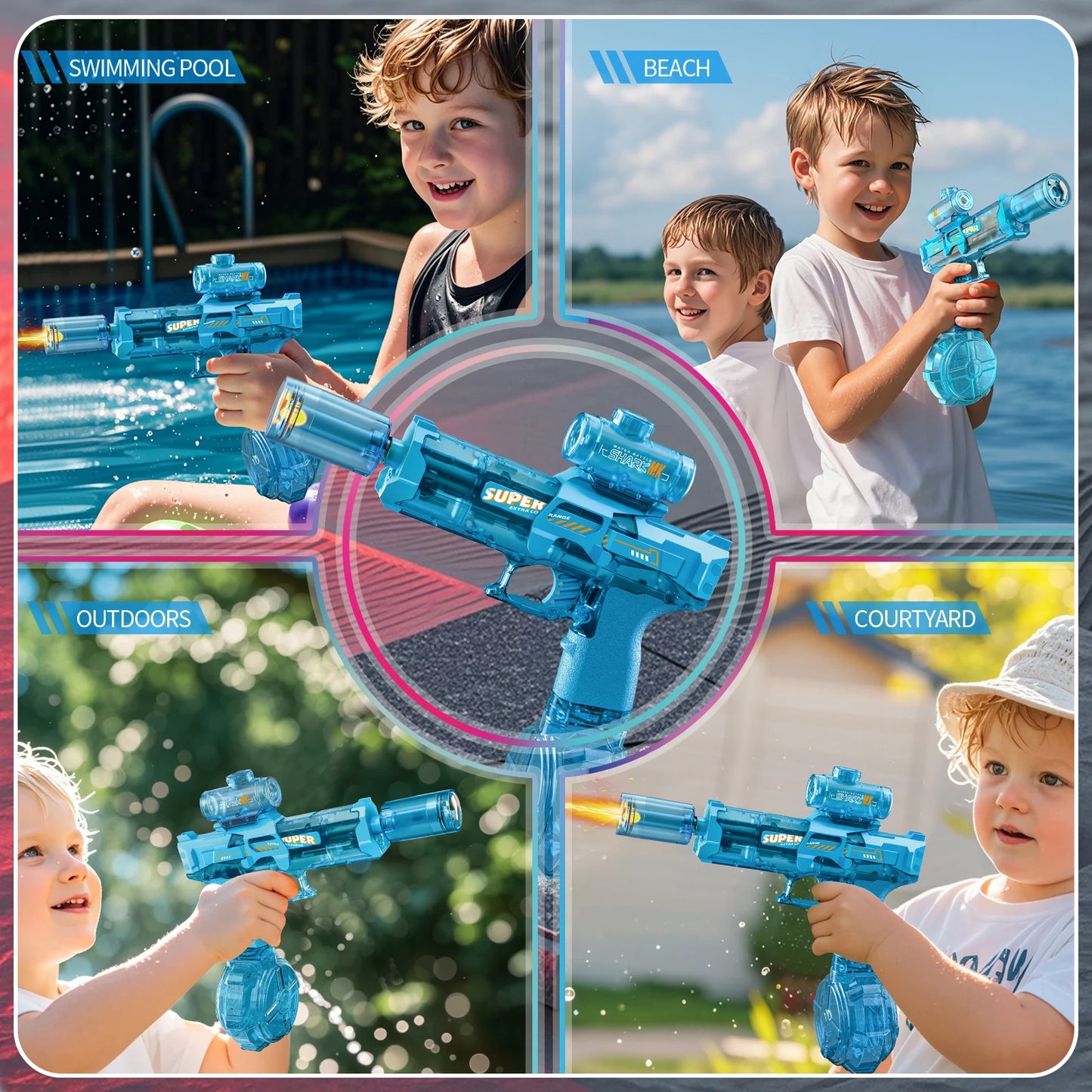 Led Electric Water Gun – Large Capacity Automatic Spray Blaster