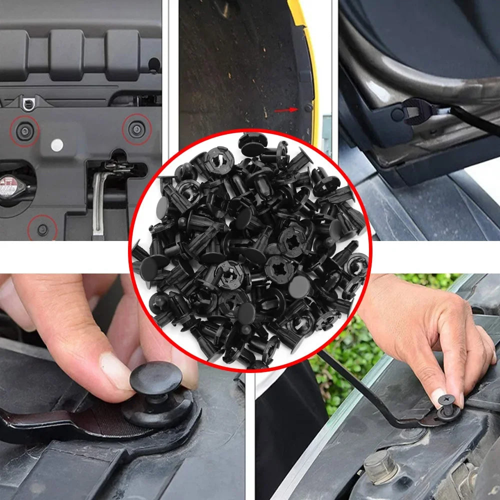 Car Retainer Clips - 190 Pcs, 6 Sizes, Auto Push Pin Rivets Clip Fasteners