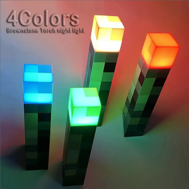 11.5 Inch Brownstone Torch Led Night Light USB Charging Desk Light Game Room Bedroom Decoration Lamp Kids Birthday Gift Toy Lamp