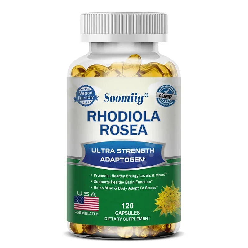 Rhodiola Rosea Capsules - High Strength Rhodiola Rosea Complex Supplement, Mood, Brain, Non-GMO, Gluten-Free