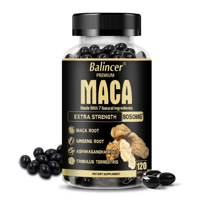 7in1 Premium Maca Root Capsules with Ashwagandha, Ginseng and More - Nergy, Performance and Mood Support