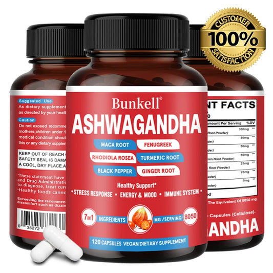 KSM-66 Organic Ashwagandha Capsules with Maca,Turmeric| Non-GMO, Vegan | Premium Formula Health Supplement