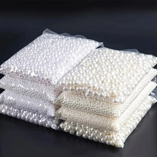 60-1000pcs ABS Pearl Beads Loose Round Beads Craft For Fashion Jewelry Making Acrylic DIY Imitation Beads 4mm/6mm/8mm/10mm/12mm