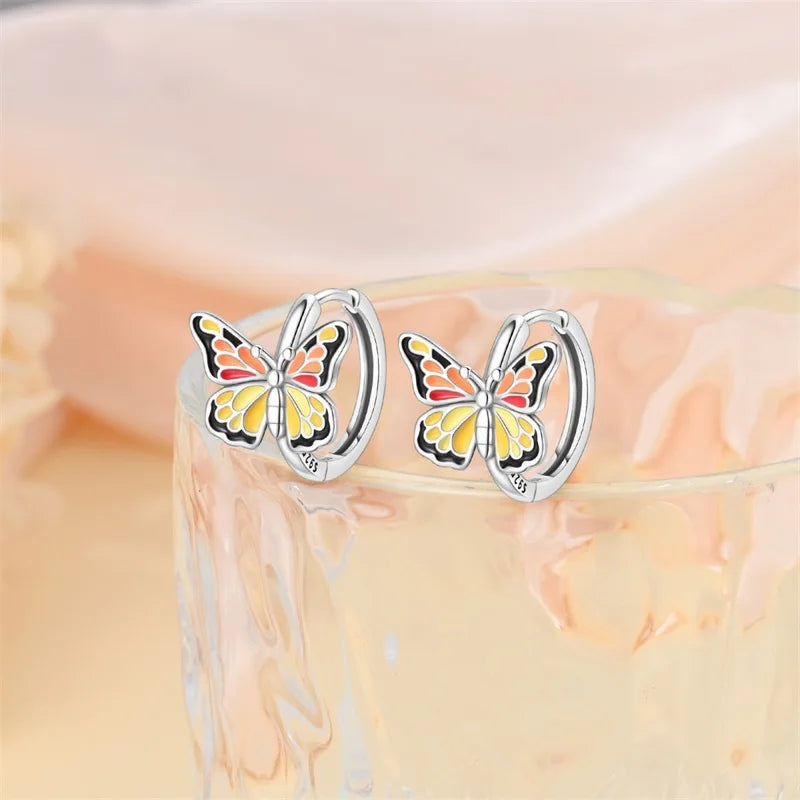925 Sterling Silver Nature-Inspired Earrings - Butterfly, Bee & Flower Collection